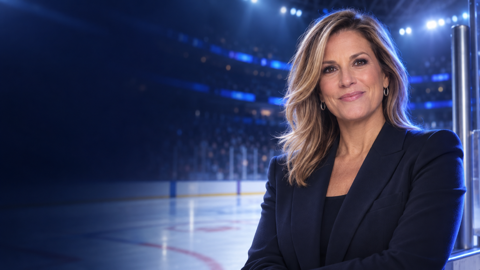 Chantal Machabée au bord d’une patinoire